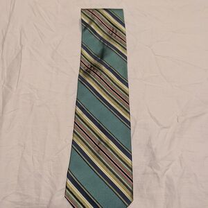 Daniel Cremieux Teal and Gold Striped Tie